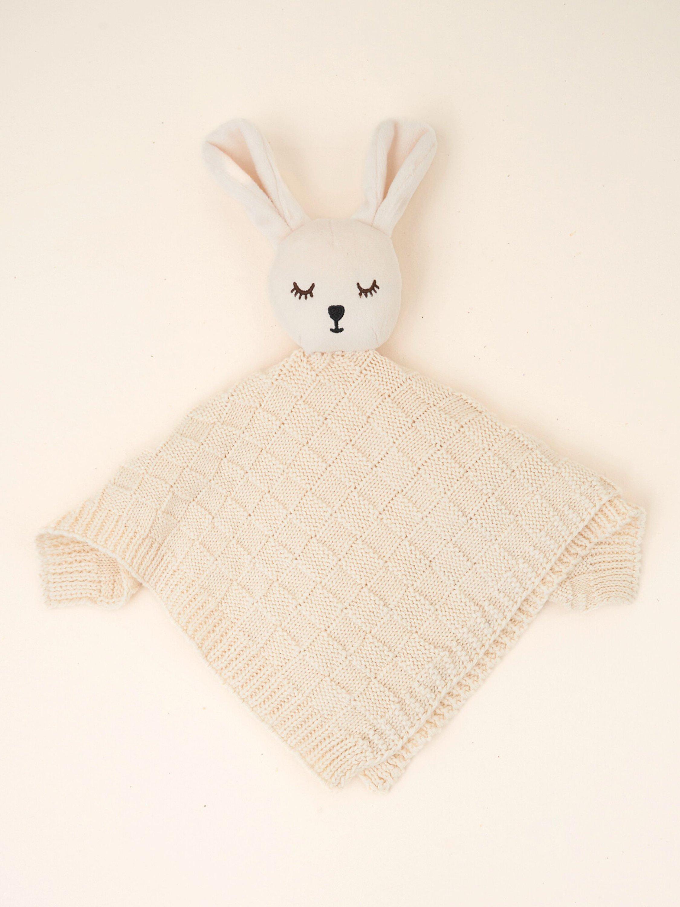 Truly baby cotton knitted bunny comforter, (British brand)