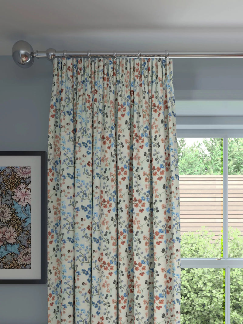 John Lewis Clover Print Pair Blackout/Thermal Lined Pencil Pleat Curtains, Multi, W117 x Drop 137cm