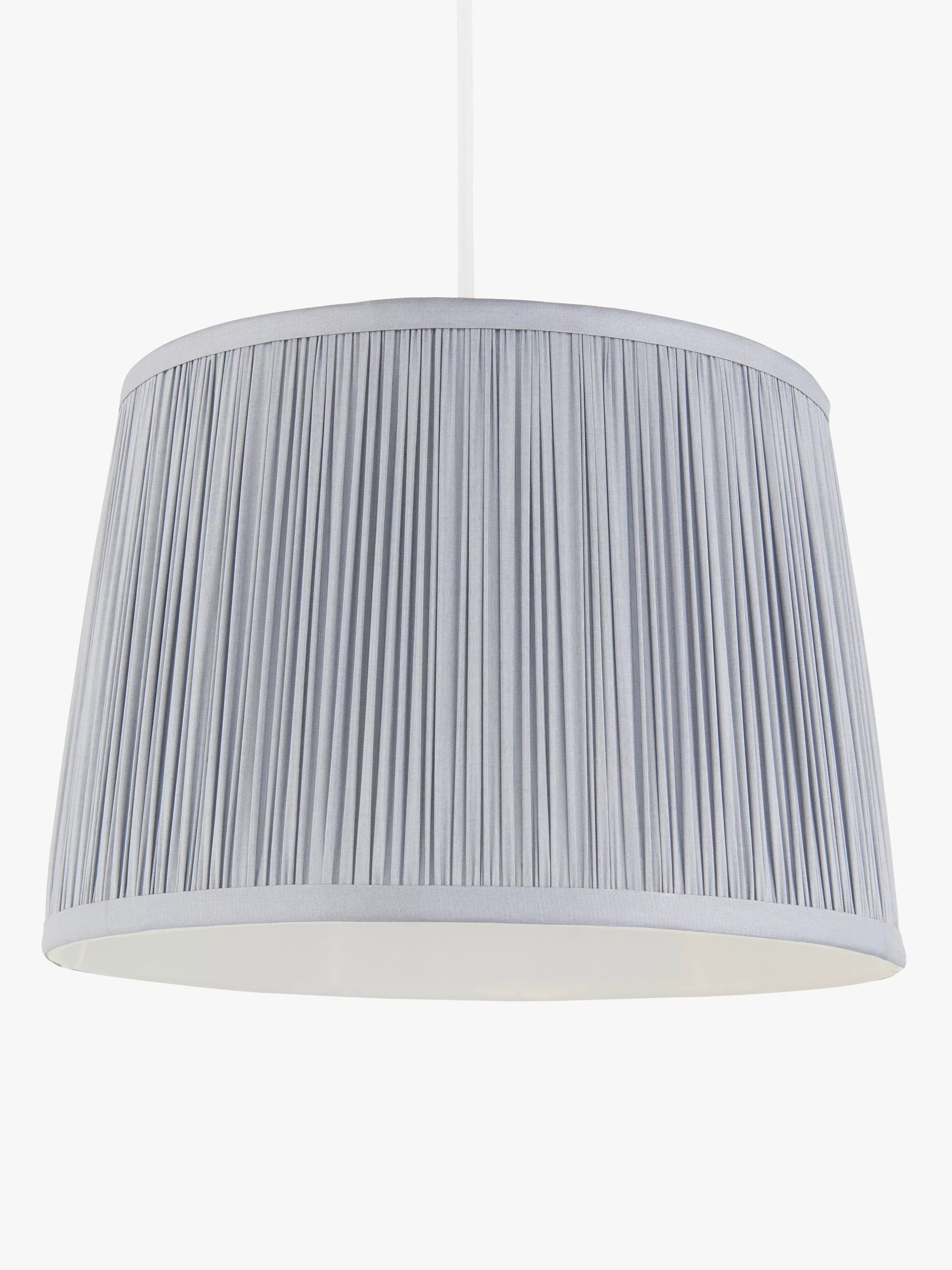 John Lewis Lymington Pleated Silk Tapered Lampshade, Lake Blue, H17.5 x Dia.25cm