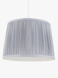 John Lewis Lymington Pleated Silk Tapered Lampshade, Lake Blue, H17.5 x Dia.25cm