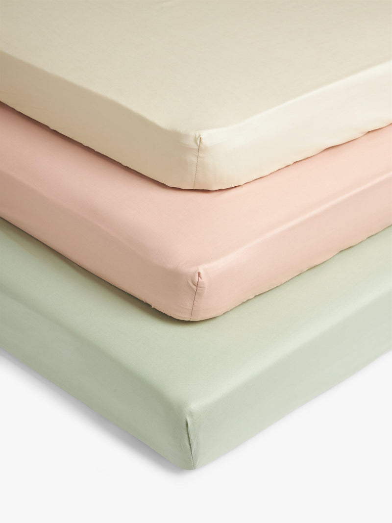 John Lewis Fitted Baby Sheet Pack of 3 Cotbed, UK version