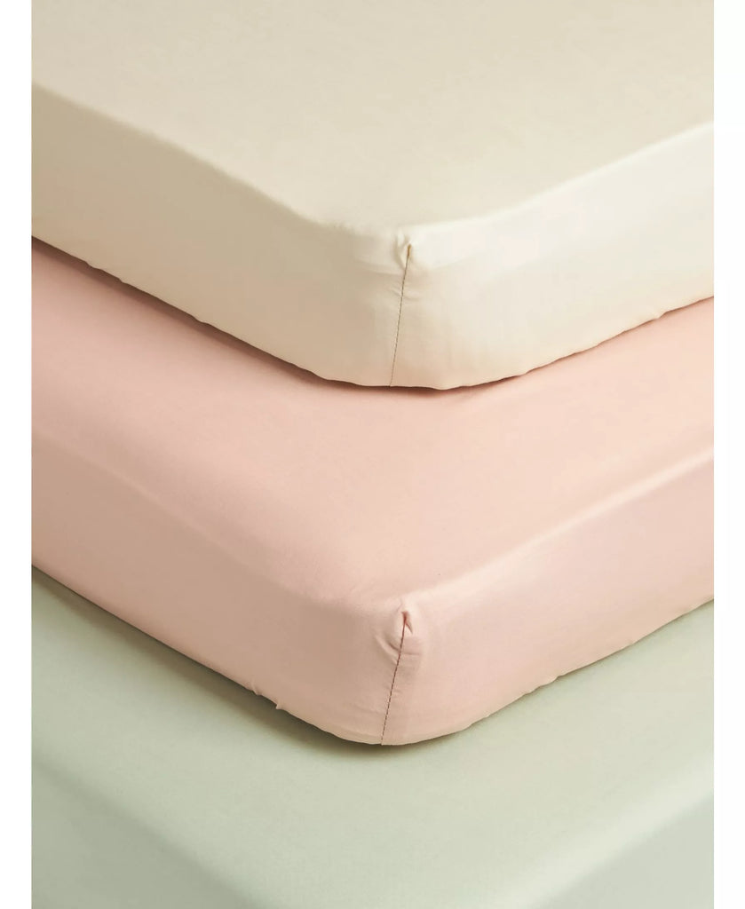 John Lewis Cotton Fitted Baby Sheet, Pack of 3