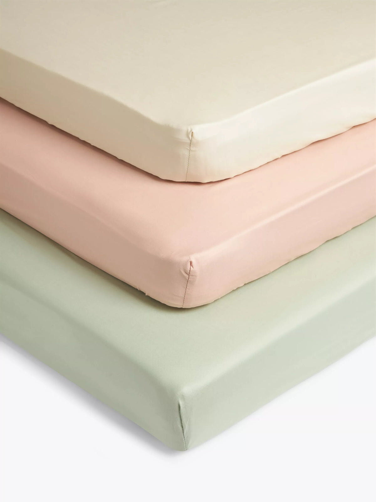 John Lewis Cotton Fitted Baby Sheet, Pack of 3 - Warm Cotbed