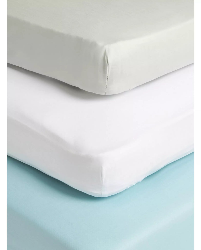 John Lewis Cotton Fitted Baby Sheet, Pack of 3