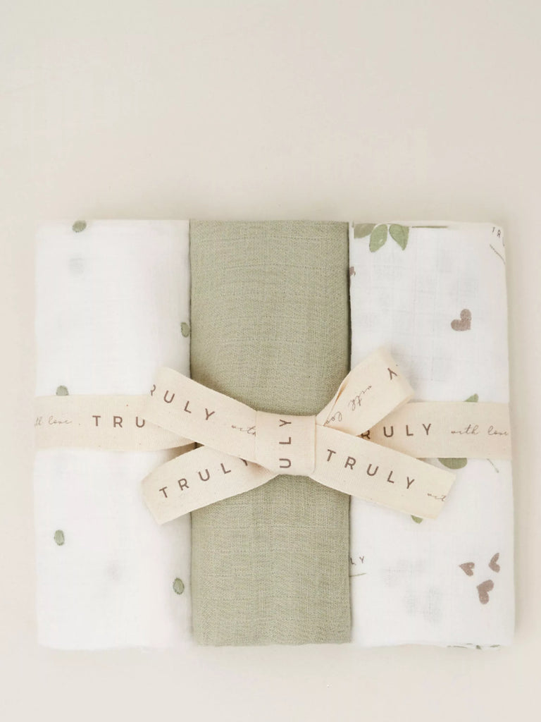 Truly Baby Cotton Muslin Cloths, Pack of 3, Multi