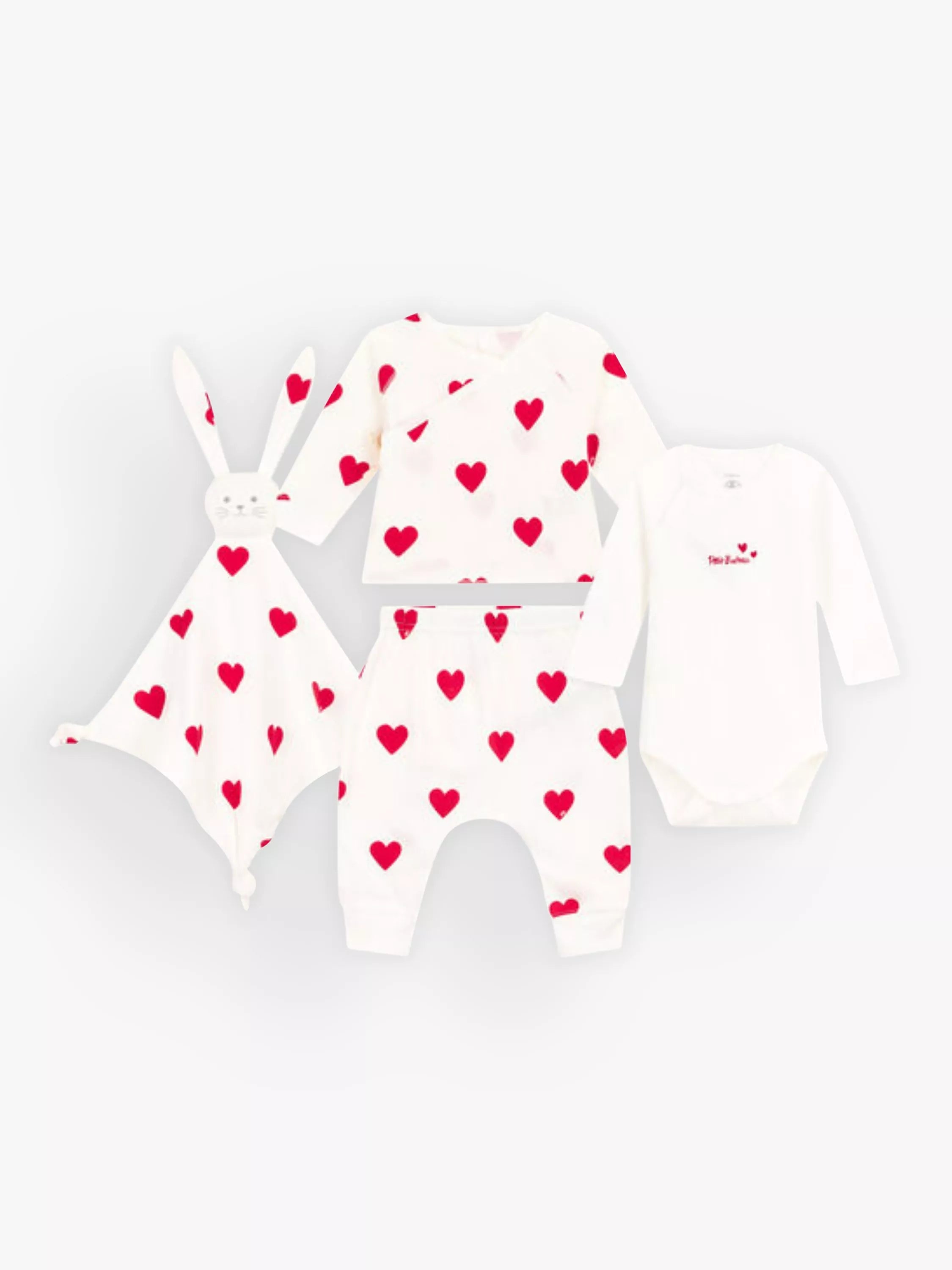 Petit Bateau baby gift set White/Red, UK version
