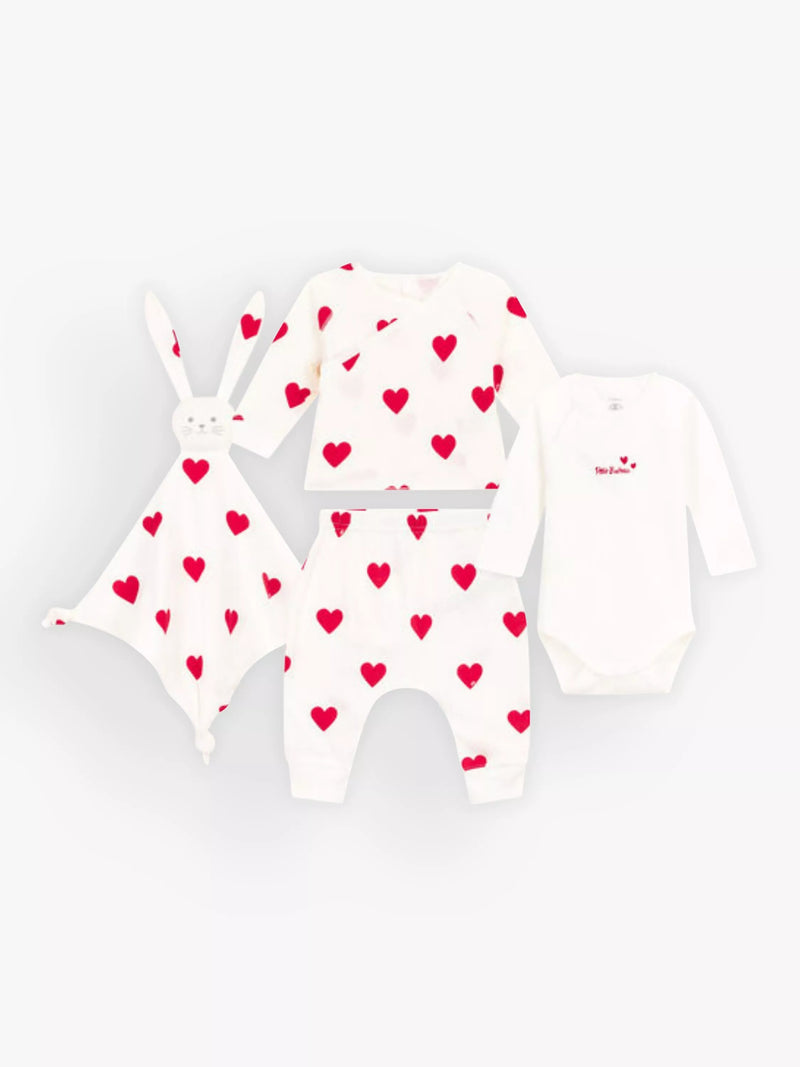 Petit Bateau baby gift set White/Red, UK version