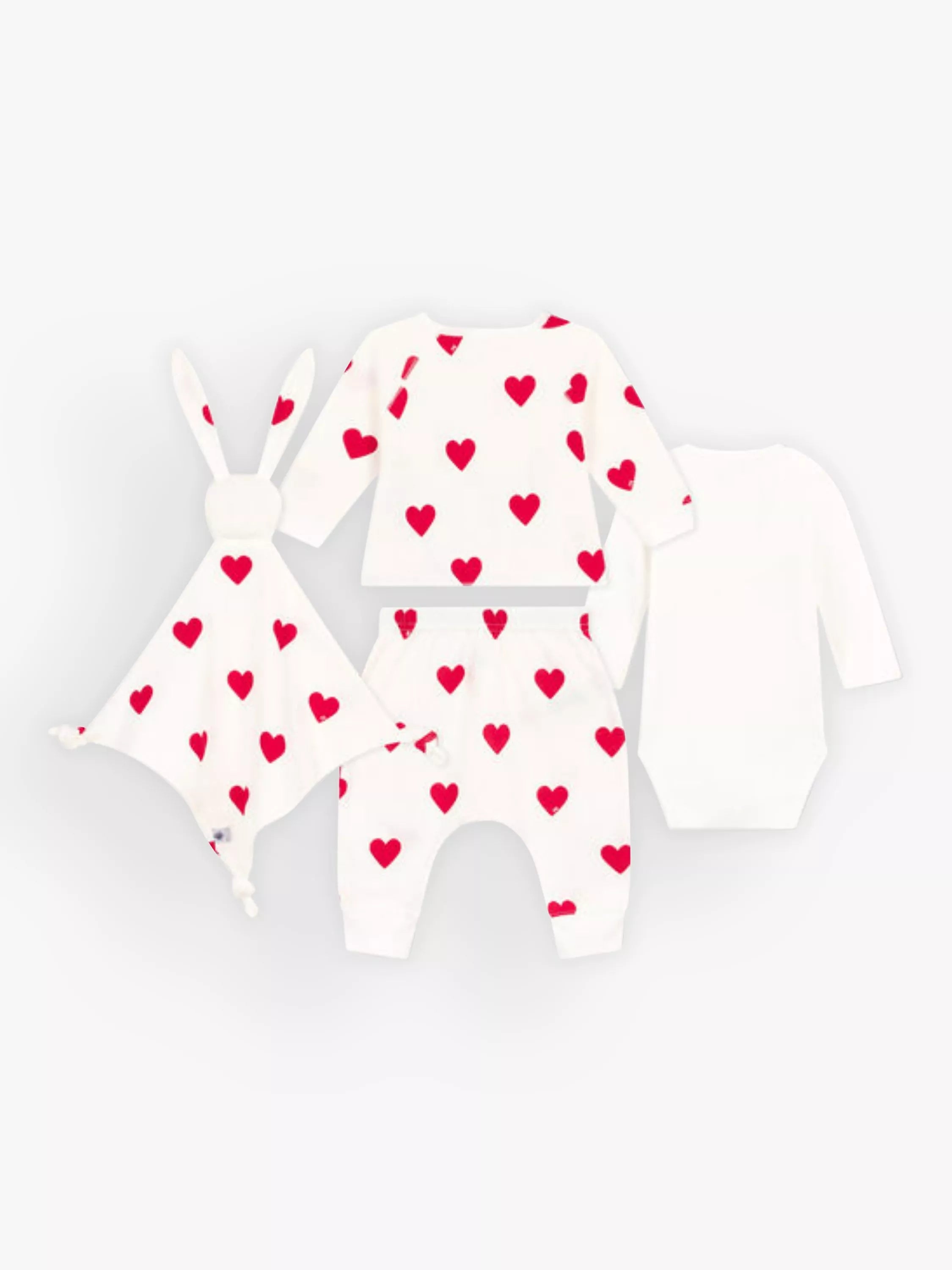 Petit Bateau baby gift set White/Red, UK version