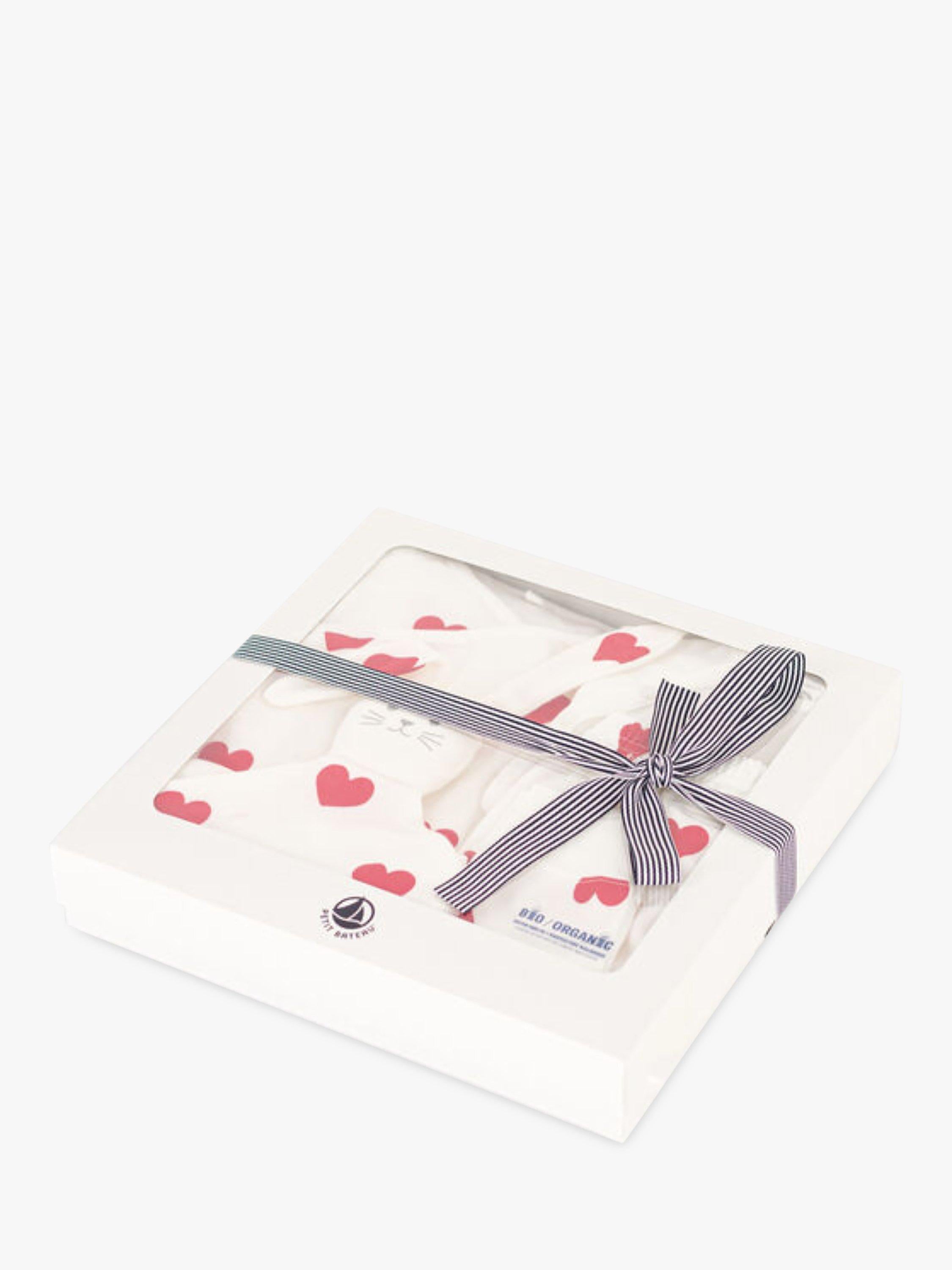 مجموعة هدايا أطفال Petit Bateau أبيض/أحمر، إصدار المملكة المتحدة