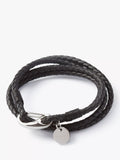 Simon Carter Padstow leather wrap bracelet black, imported from the UK