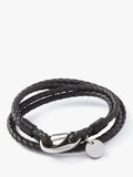 Simon Carter Padstow leather wrap bracelet black, imported from the UK