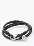 Simon Carter Padstow leather wrap bracelet black, imported from the UK
