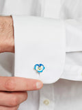 Simon Carter enamel pansy cufflinks - British product