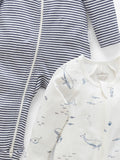 Purebaby sleepsuit Vanilla/Nautical pack of 2, imported from the UK