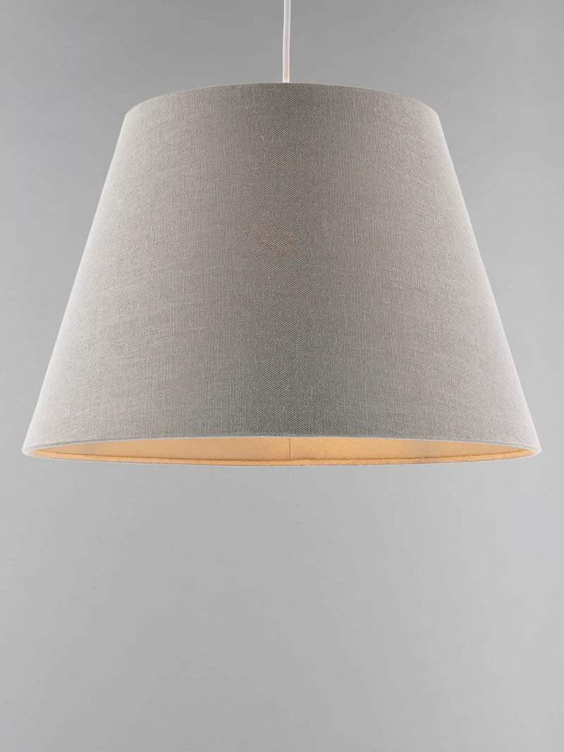 John Lewis Sophia Pure Linen Tapered Lampshade, Dia.25cm, Grey