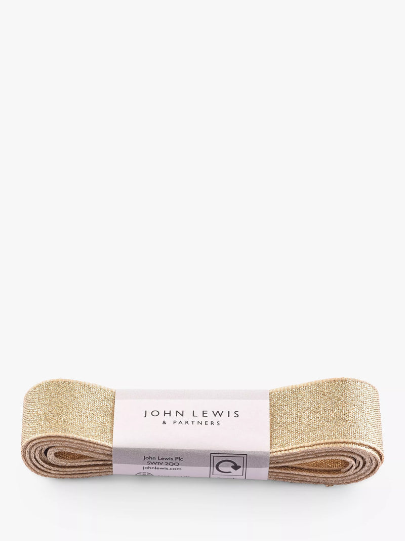 John Lewis Polyester Metallic Ribbon 5m x 22mm