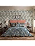 Morris & Co Bird Duvet Cover Set Webb's Blue Super King, imported from the UK