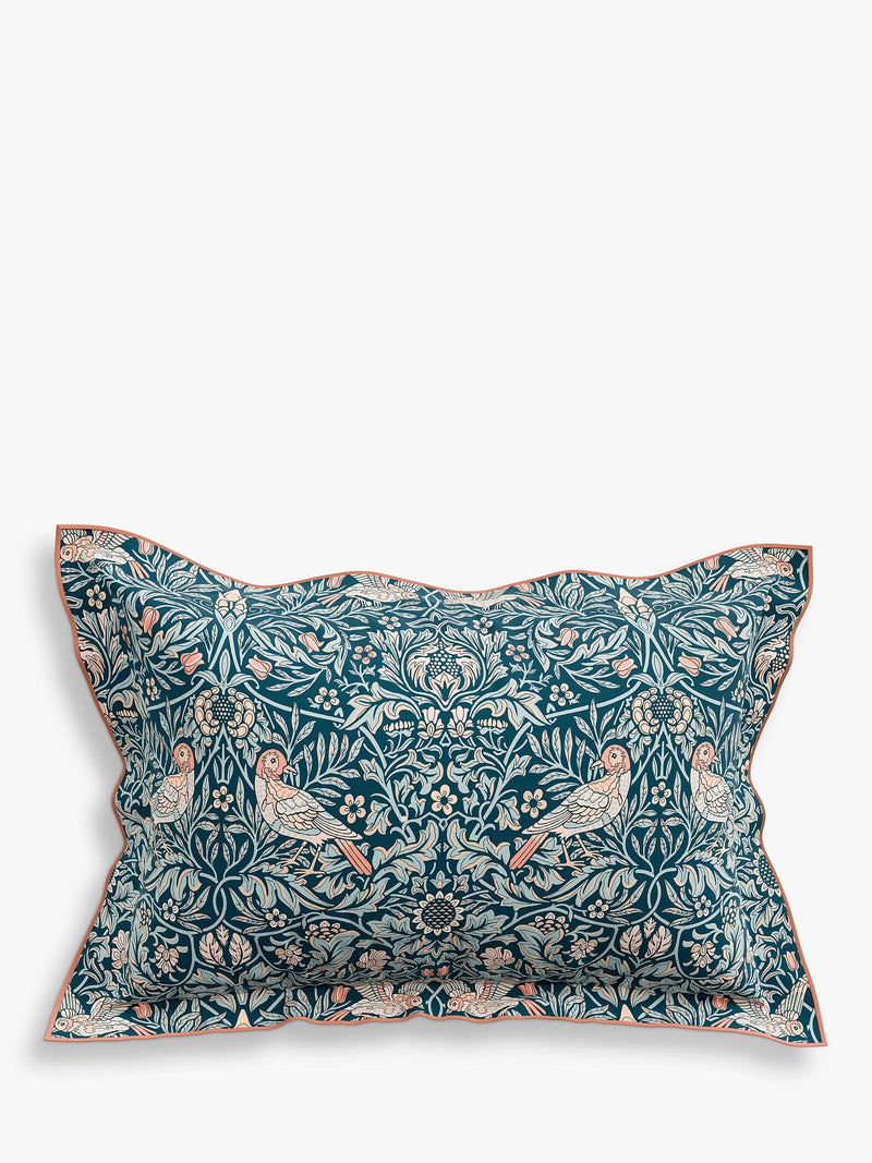 Morris & Co Bird Duvet Cover Set Webb's Blue Super King, imported from the UK