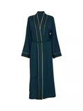 Fable & Eve Pimlico Solid Long Dressing Gown, Emerald Green