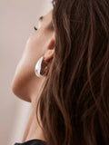 Mint Velvet domed drop earrings silver 2cm (British brand)