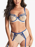 Panache Rosa Suspender Briefs, Cobalt/Latte