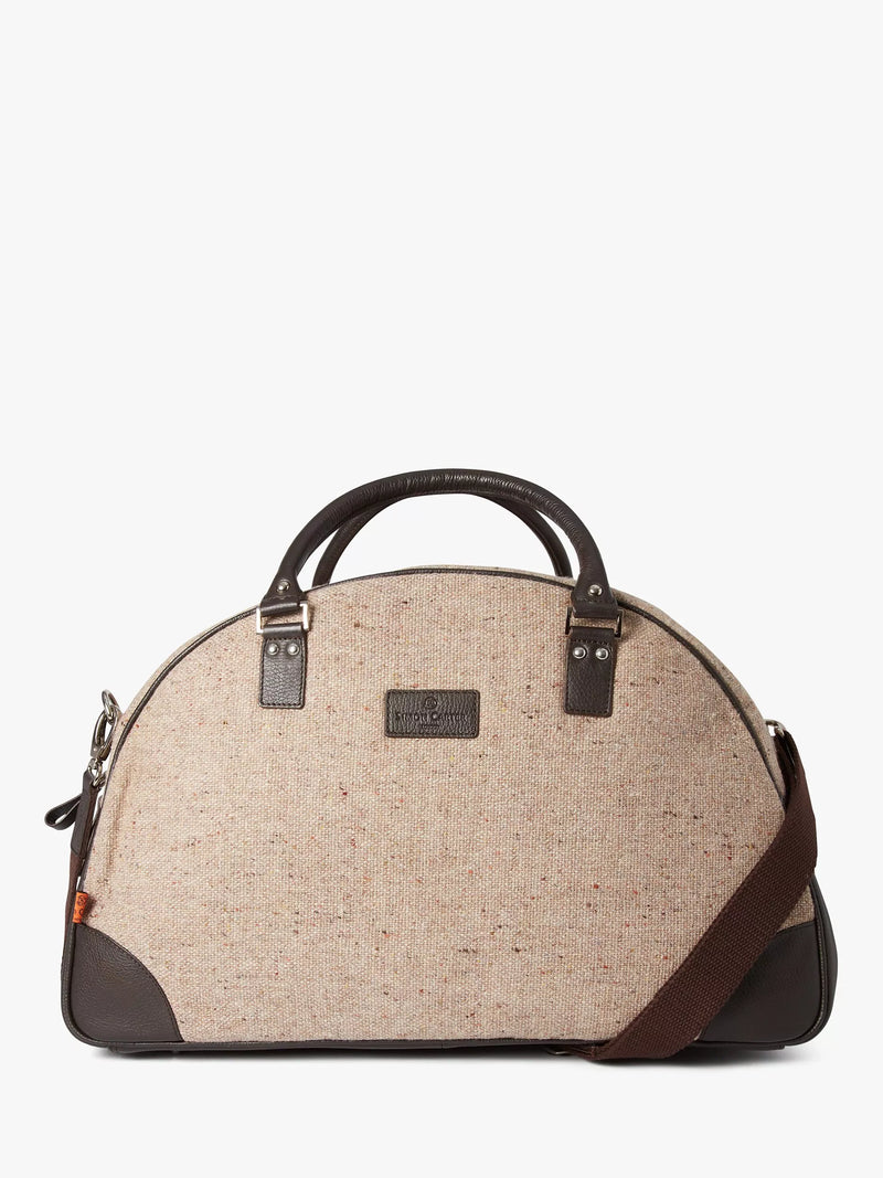 Simon Carter Folkestone tweed holdall beige brown (British brand)