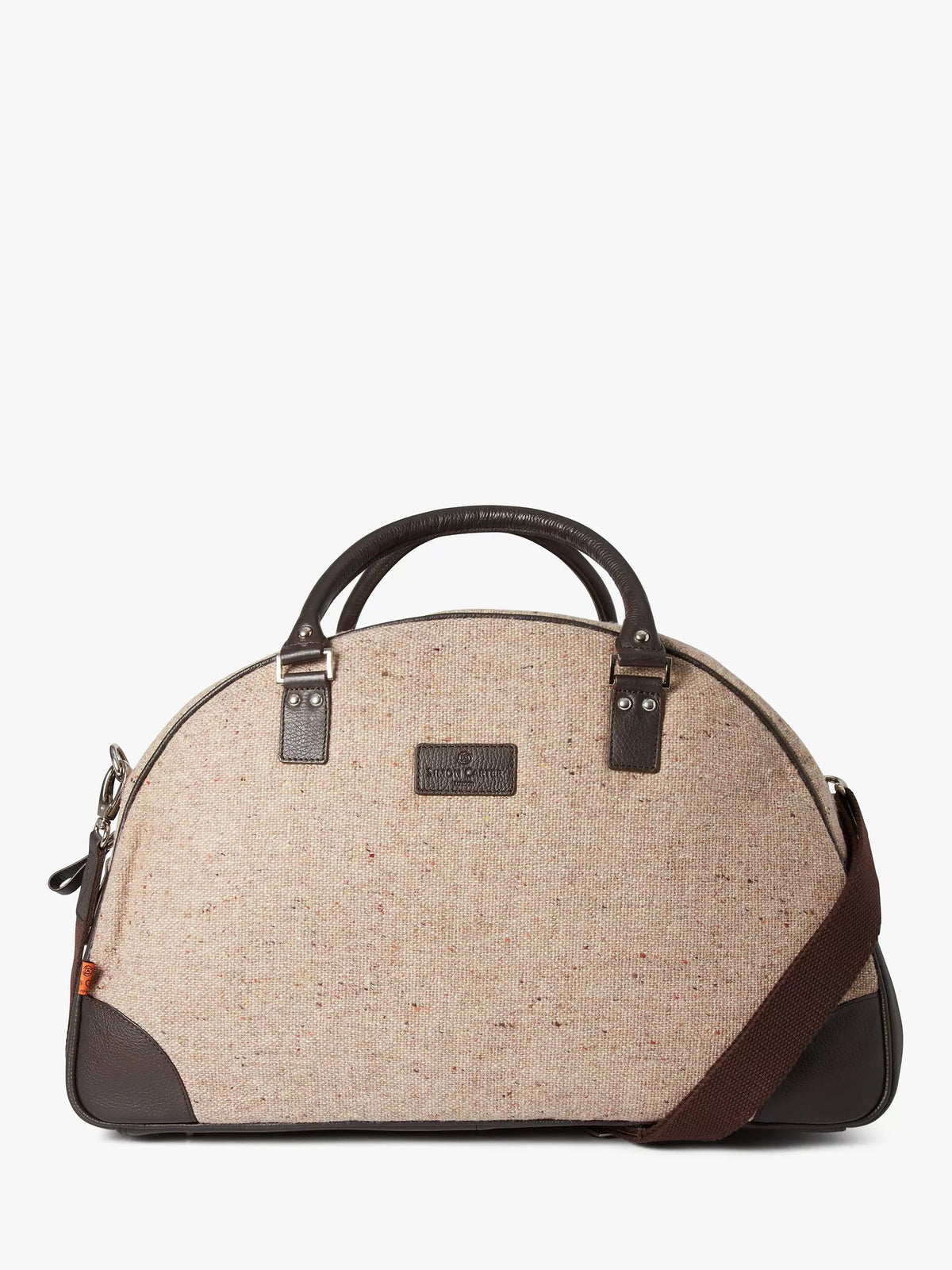 Simon Carter Folkestone tweed holdall beige brown (British brand)