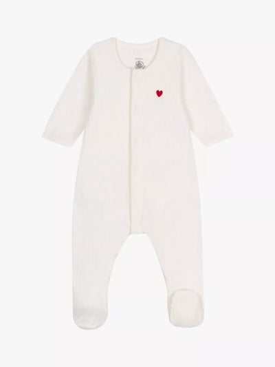 John Lewis Petit Bateau Baby Velours-Body Schlafanzug, Marshmallow - Online kaufen bei McGrocer