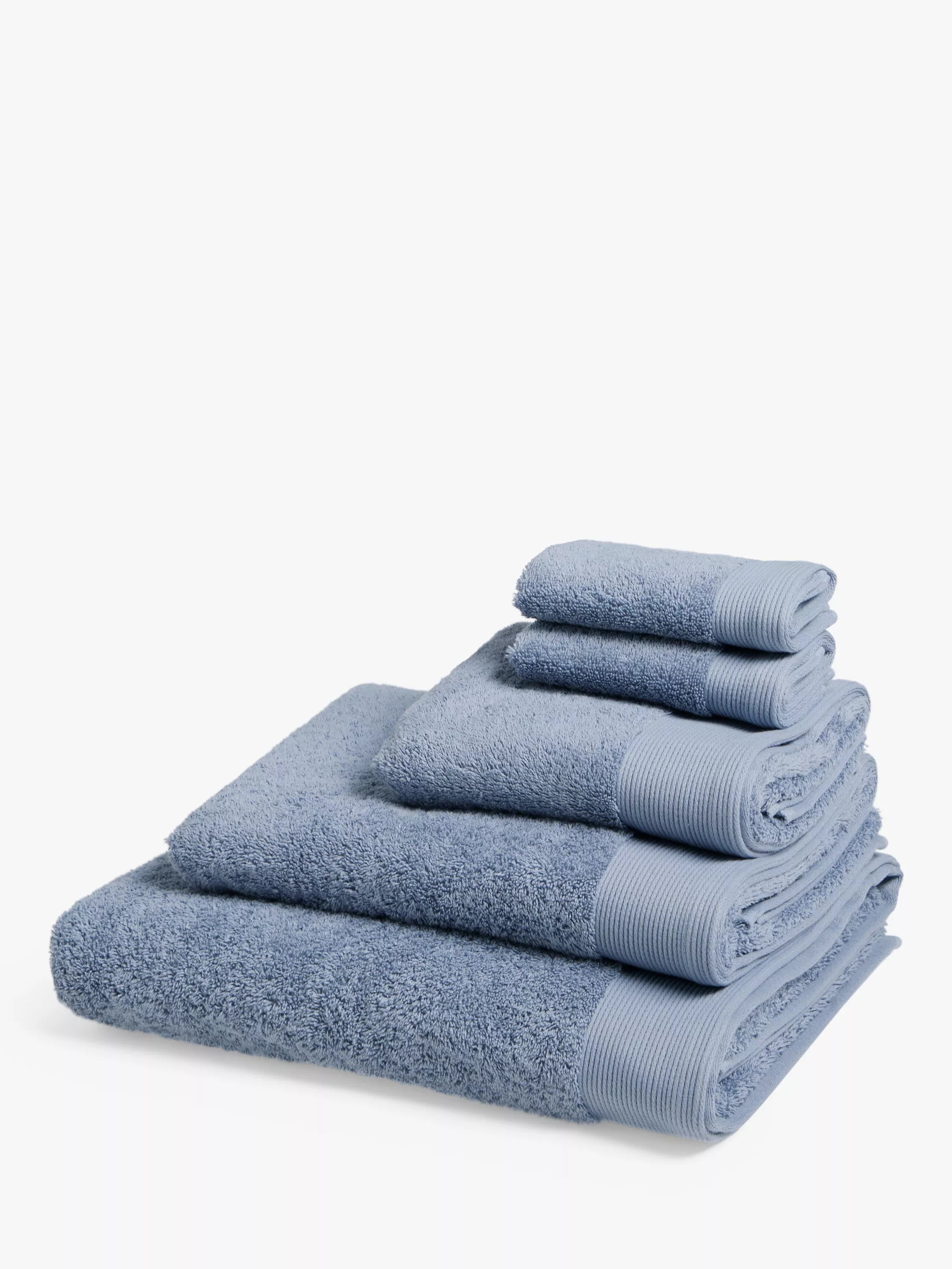 John Lewis Organic Cotton Face Cloth (Set of 2), Pacific