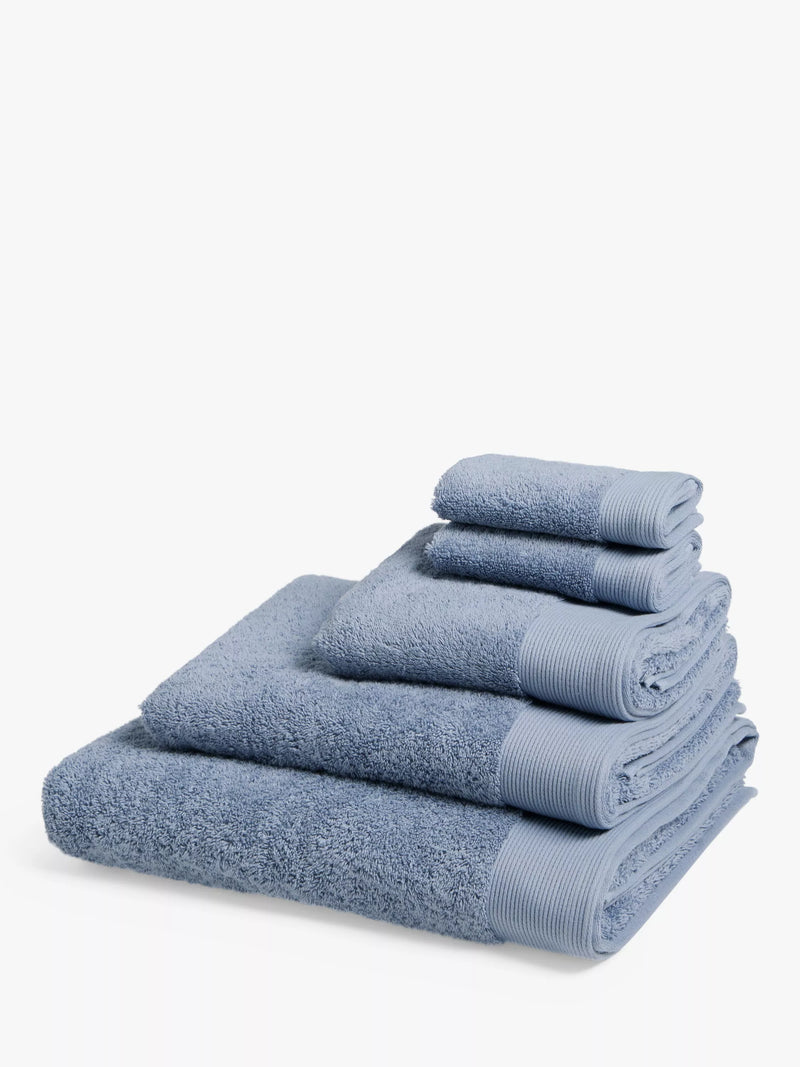 John Lewis Organic Cotton Face Cloth (Set of 2), Pacific