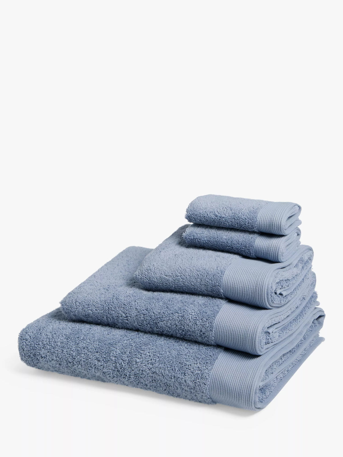 John Lewis Organic Cotton Face Cloth (Set of 2), Pacific