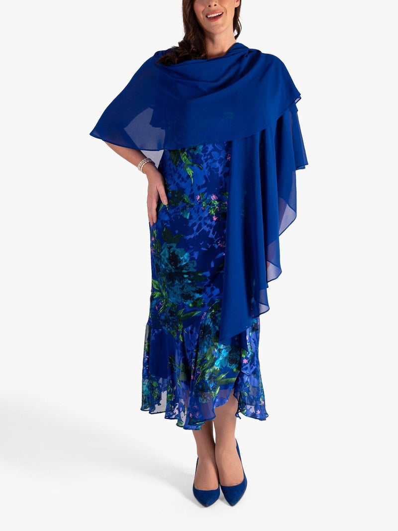 chesca Chiffon Shawl Cobalt, imported from the UK