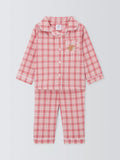 John Lewis Baby Hedgehog Embroidred Check Pyjamas, Pink