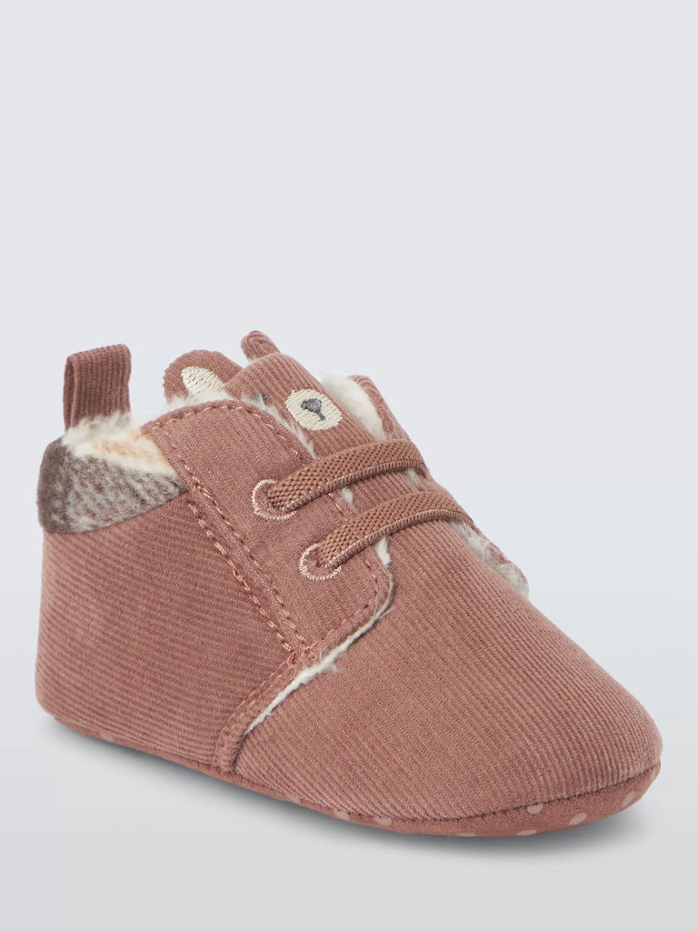 John Lewis Baby Bear Booties, Brown