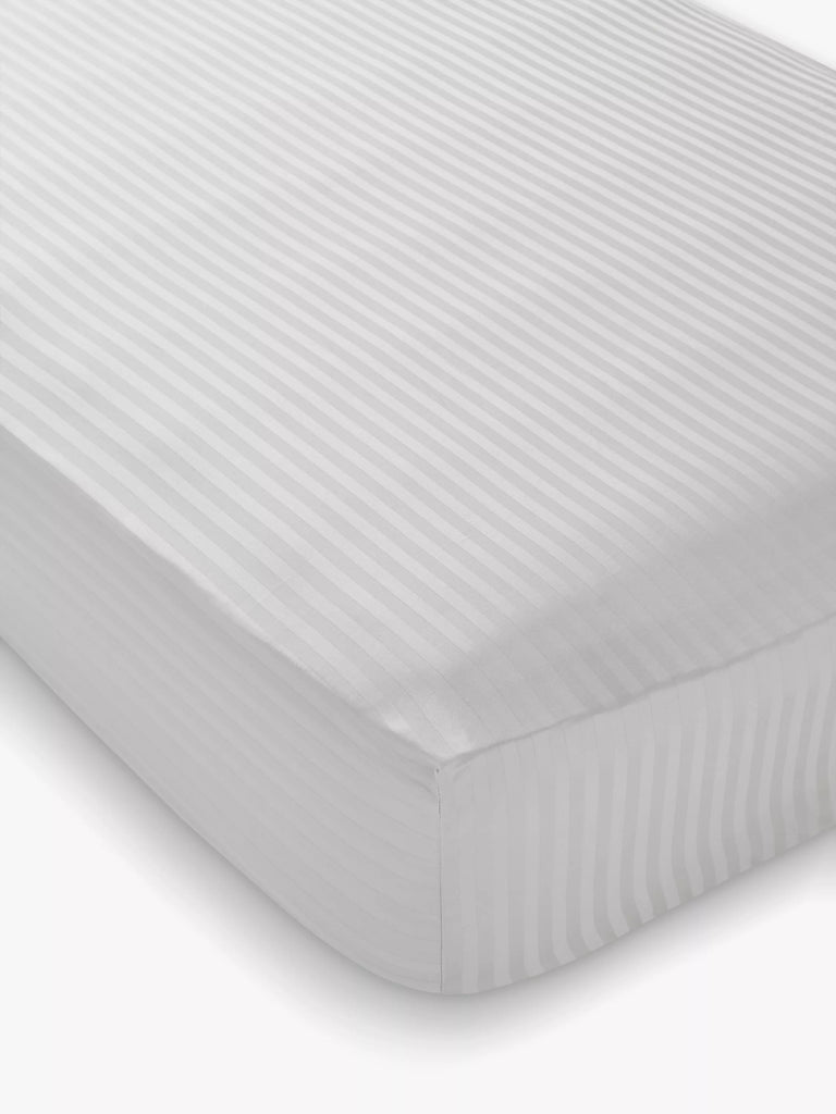 John Lewis Soft and Silky Satin Stripe 400 Thread Count Egyptian Cotton Fitted Sheets