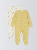 John Lewis Baby Shapes and Safari Print Zip Cotton Sleepsuit, Pack of 2, Multi