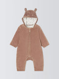 John Lewis Baby Bear Corduroy Pramsuit, Brown