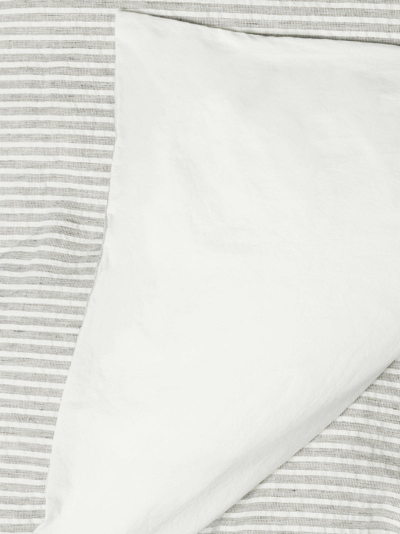 John Lewis Graphite Stripe Duvet Cover Seersucker Double, UK version
