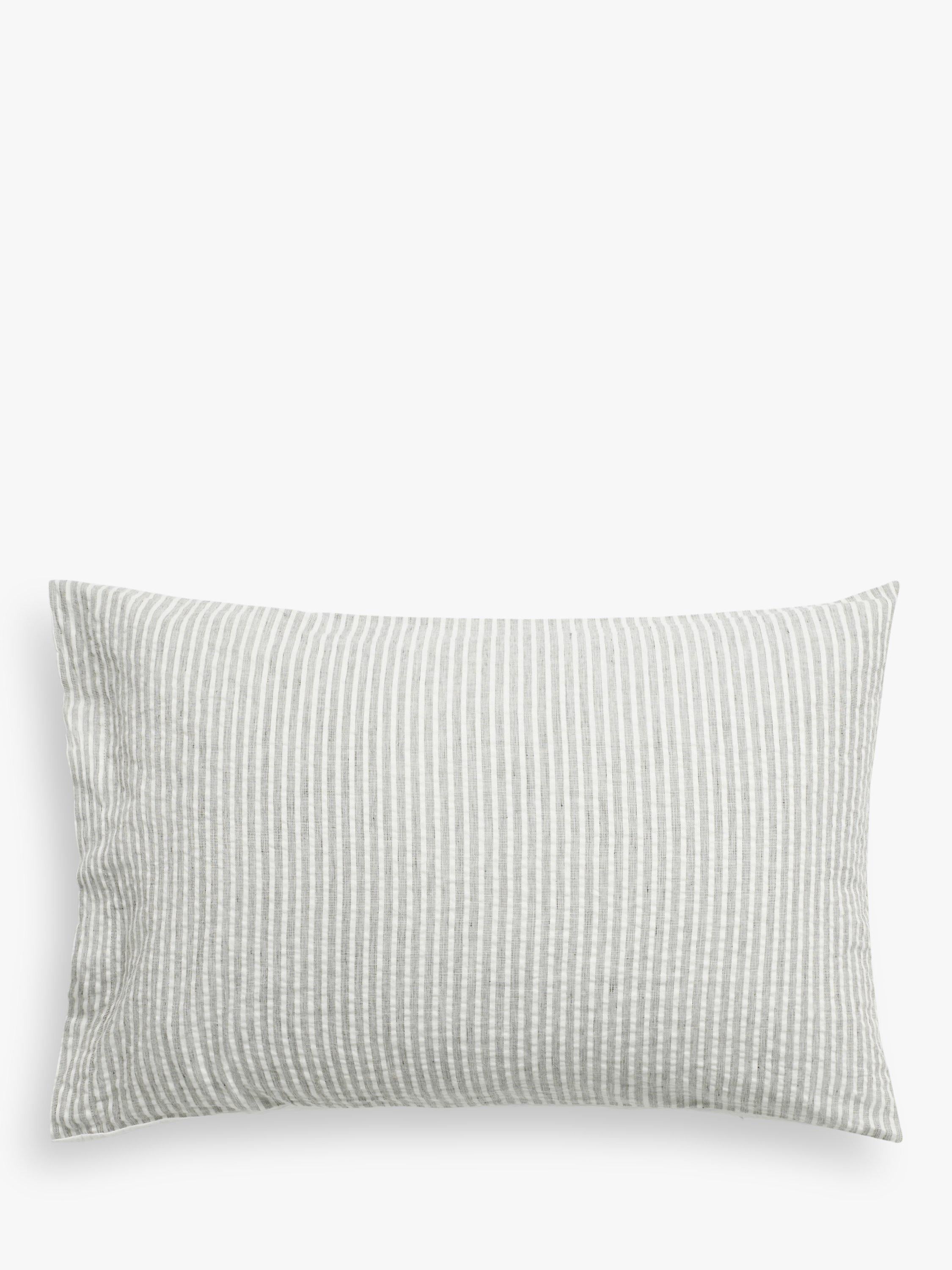 John Lewis Graphite Stripe Duvet Cover Seersucker Double, UK version