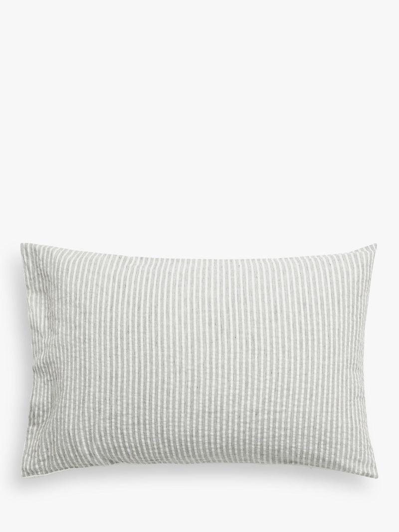 John Lewis Graphite Stripe Duvet Cover Seersucker Double, UK version
