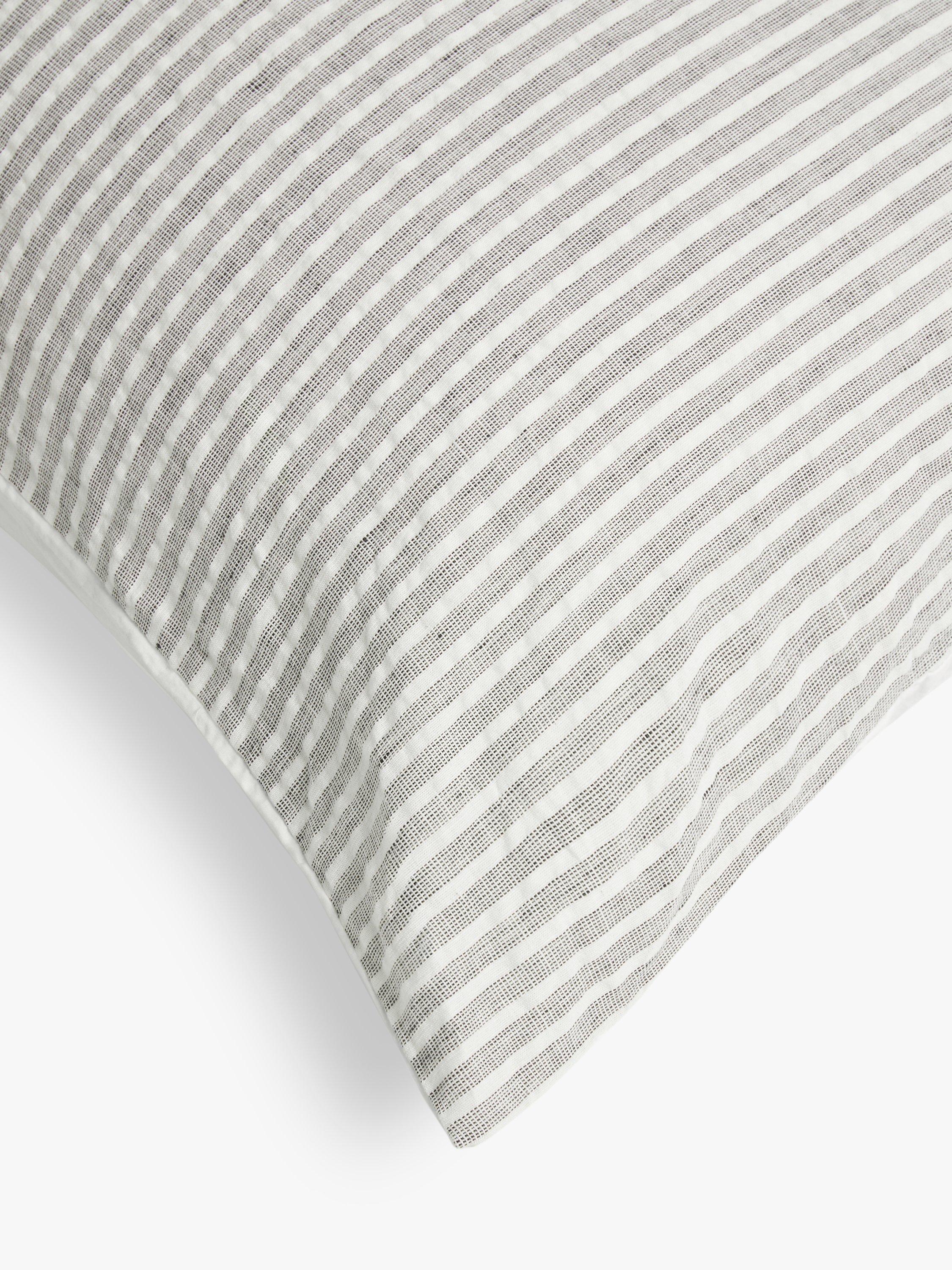 John Lewis Graphite Stripe Duvet Cover Seersucker Double, UK version