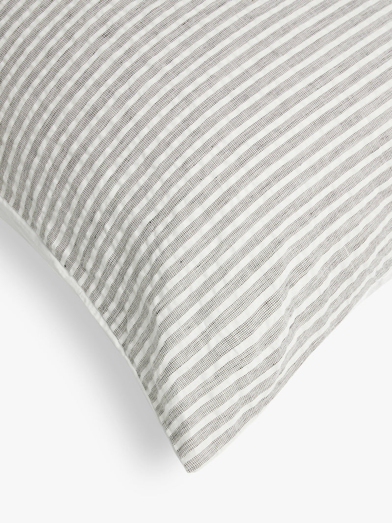 John Lewis Graphite Stripe Duvet Cover Seersucker Double, UK version