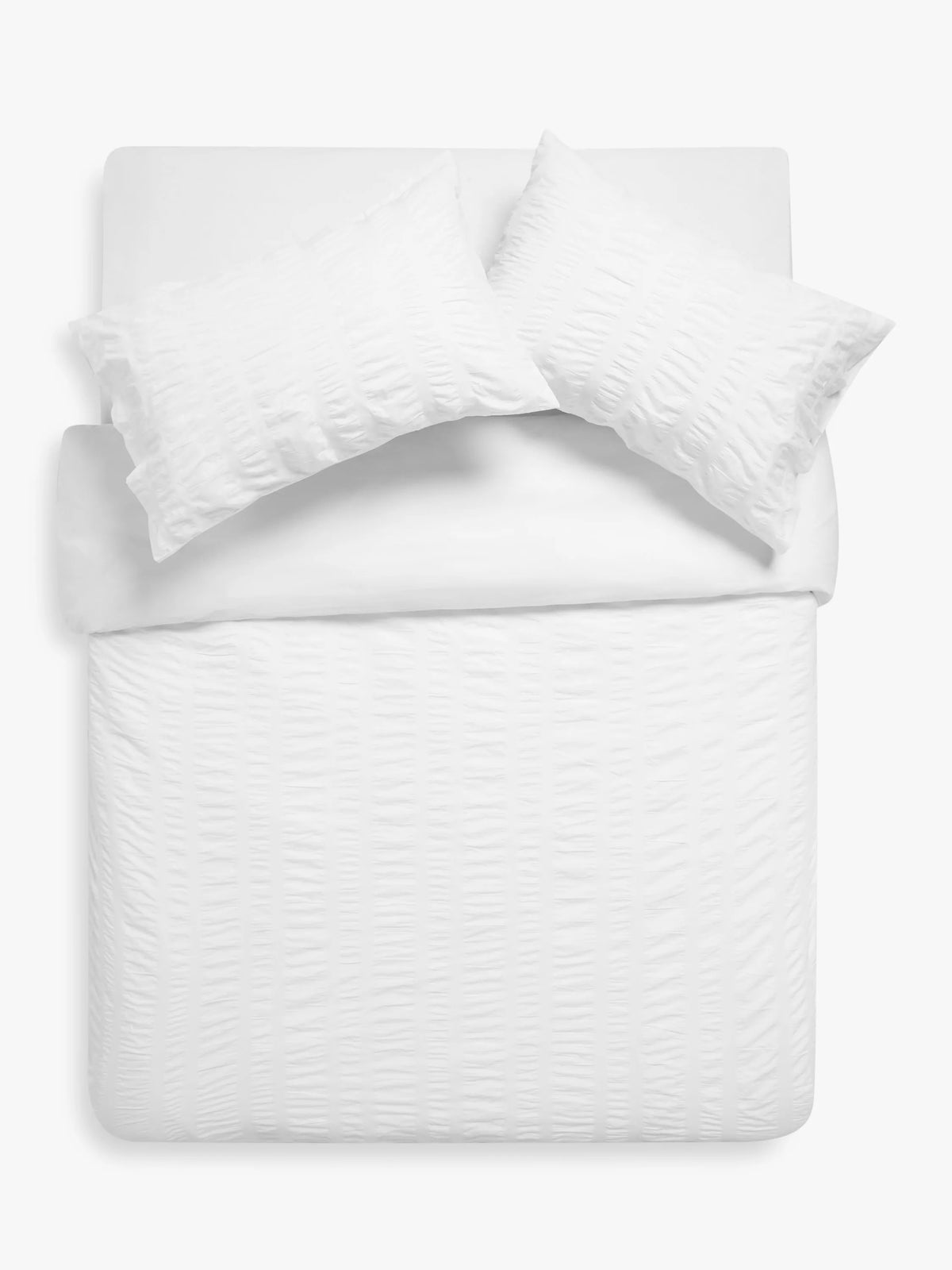 Parure de couette John Lewis grand format seersucker blanc une place (marque britannique)