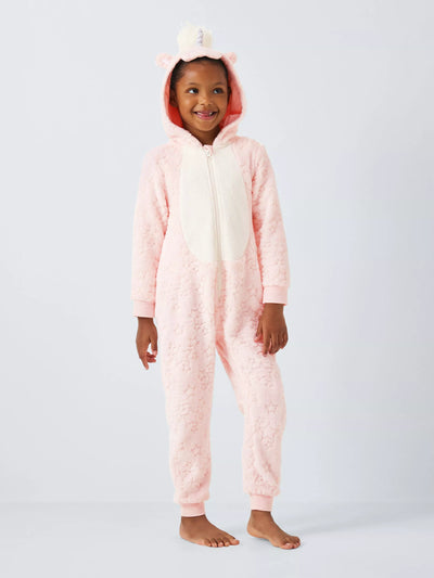John Lewis John Lewis Kinder Einhorn-Fleece-Einteiler mit Sternen, Pink