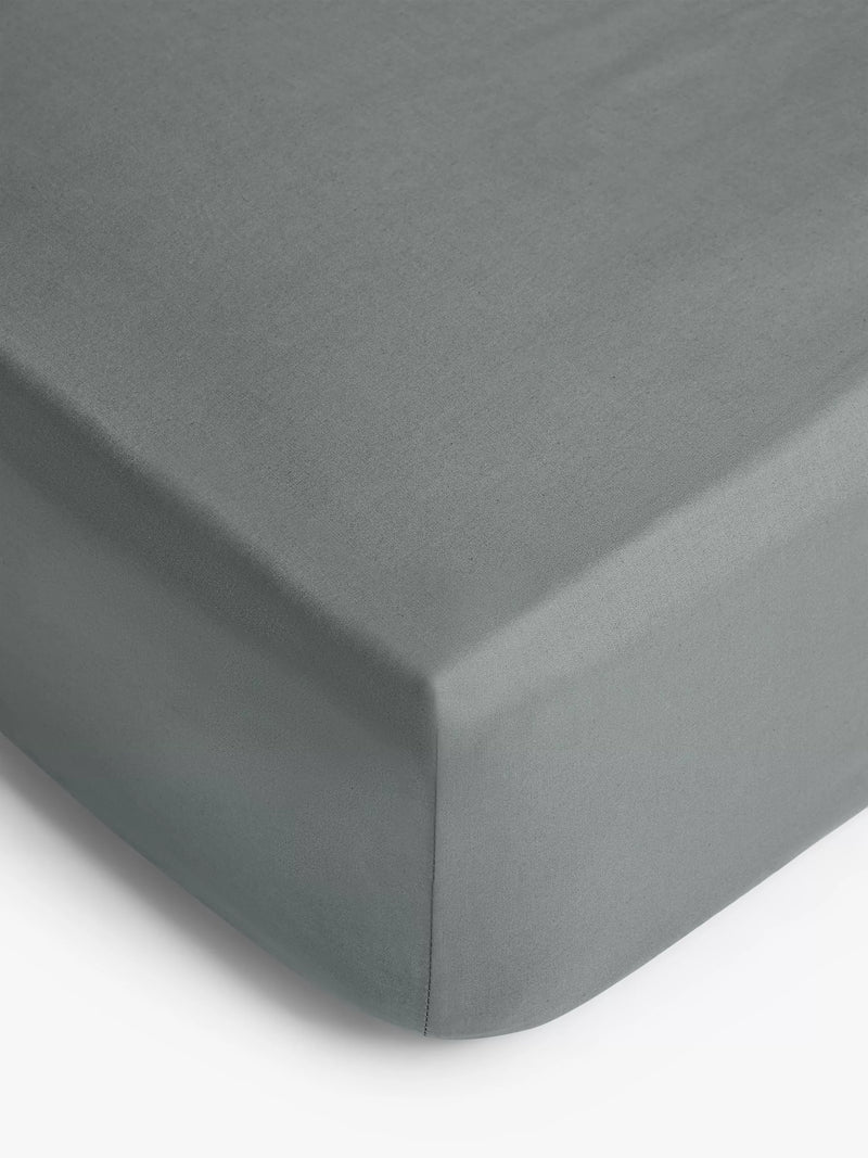 John Lewis ANYDAY Pure Cotton Deep Fitted Sheet - Navy Single