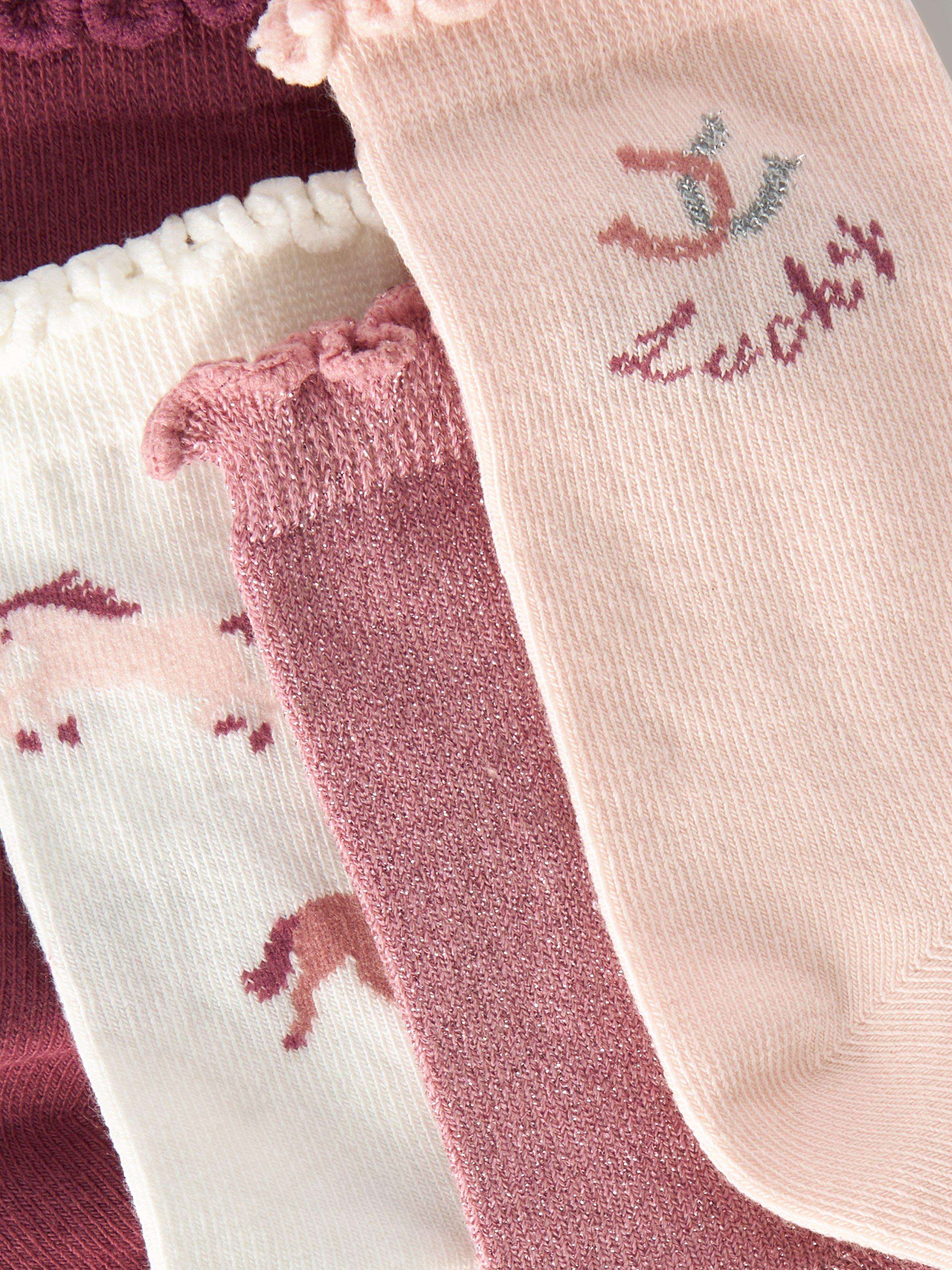 John Lewis Pony Frill Top Socks Multi Pack of 7, UK version