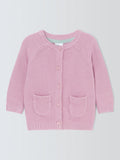 John Lewis Baby Cotton Cardigan, Pink