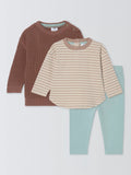 John Lewis Baby Striped Top and Jumper Set, Multi