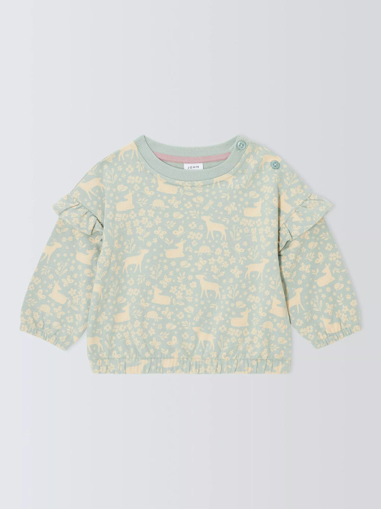 John Lewis Baby Deer Floral Jumper, Multi