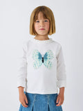 John Lewis Kids' Sequin Butterfly Top, Gardenia